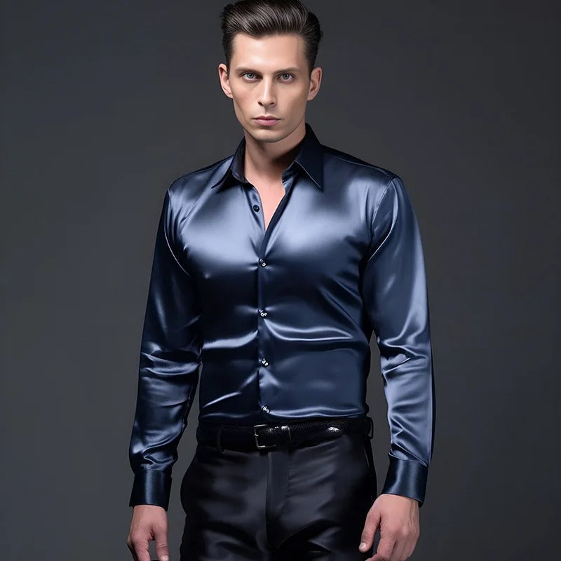 Franjo – Elegantes Satin-Herrenhemd – Bild 7
