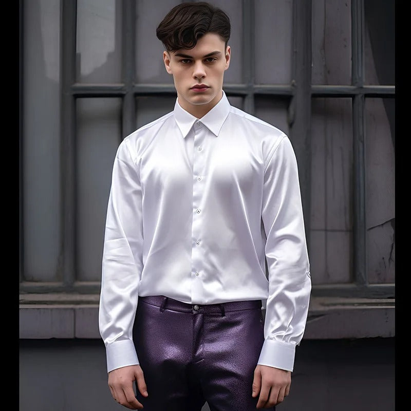 Franjo – Elegantes Satin-Herrenhemd – Bild 2