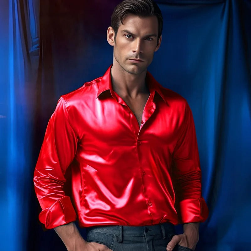 Franjo – Elegantes Satin-Herrenhemd – Bild 3