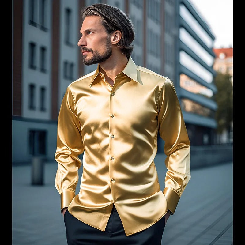 Franjo – Elegantes Satin-Herrenhemd – Bild 6